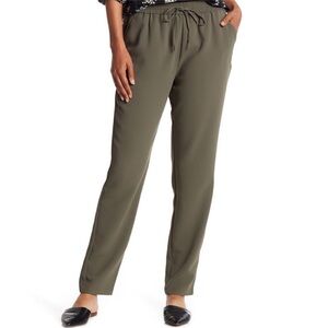 Joie Tapered Leg Olive Green Pull On Pants Sz XS Elastic Drawstring Waist